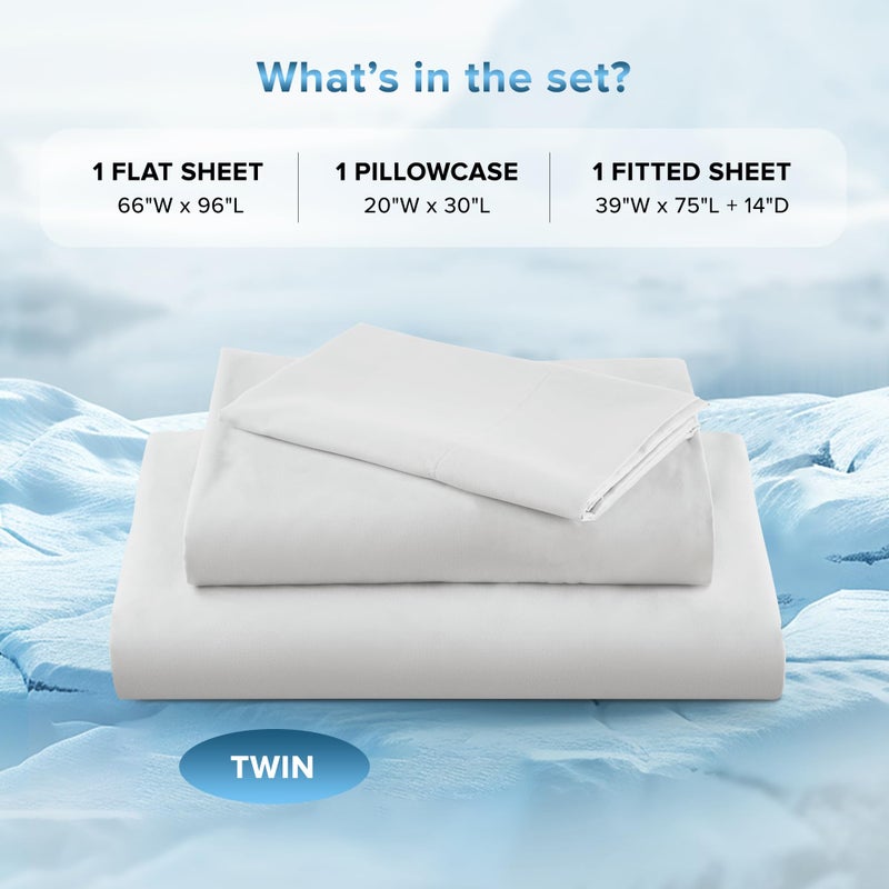 Comfort Spaces Coolmax Moisture Wicking Sheet Set Soft, Fade Resistant, All Elastic Deep Pocket Fits Up to 16" Mattress - Warm Weather Cooling Sheets for Night Sweats, Twin, Grey, 3 Piece - Image 3
